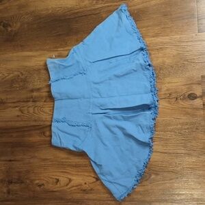 Glam Blue Fraye Hem Fit and Flare A Line Mini Skirt MMM